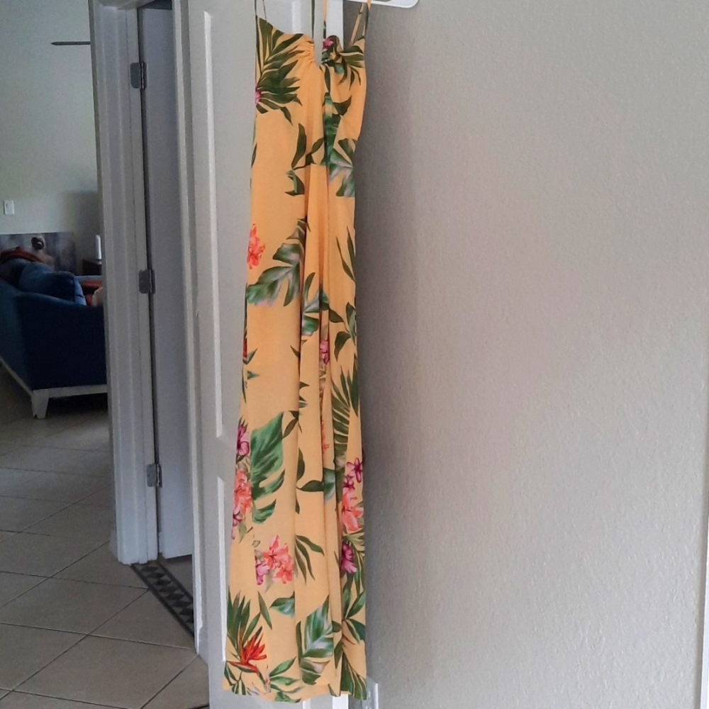 Tropical floral maxi dress